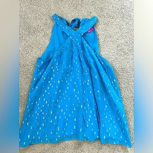 Lilly Pulitzer XS Blue and Gold Top New Condition